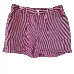Ladies Lee red and white striped shorts